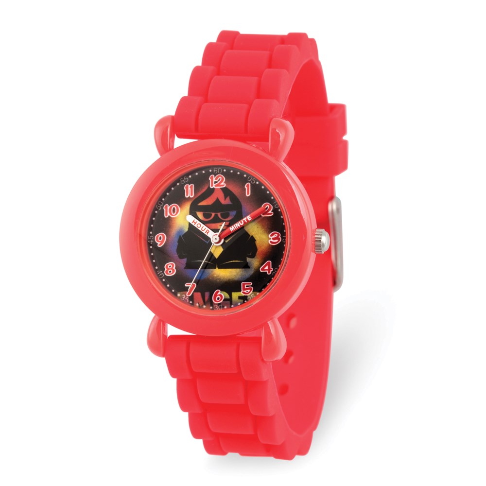 Disney Girls Inside Out Anger Red Silicone Band Time Teacher Watch, Item W9500 by The Black Bow Jewelry Co.