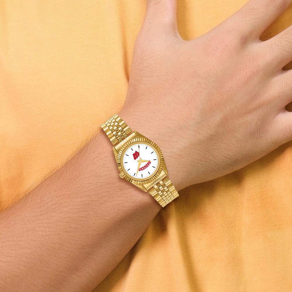 Alternate view of the LogoArt Mens University of Wisconsin Pro Gold-tone Watch by The Black Bow Jewelry Co.
