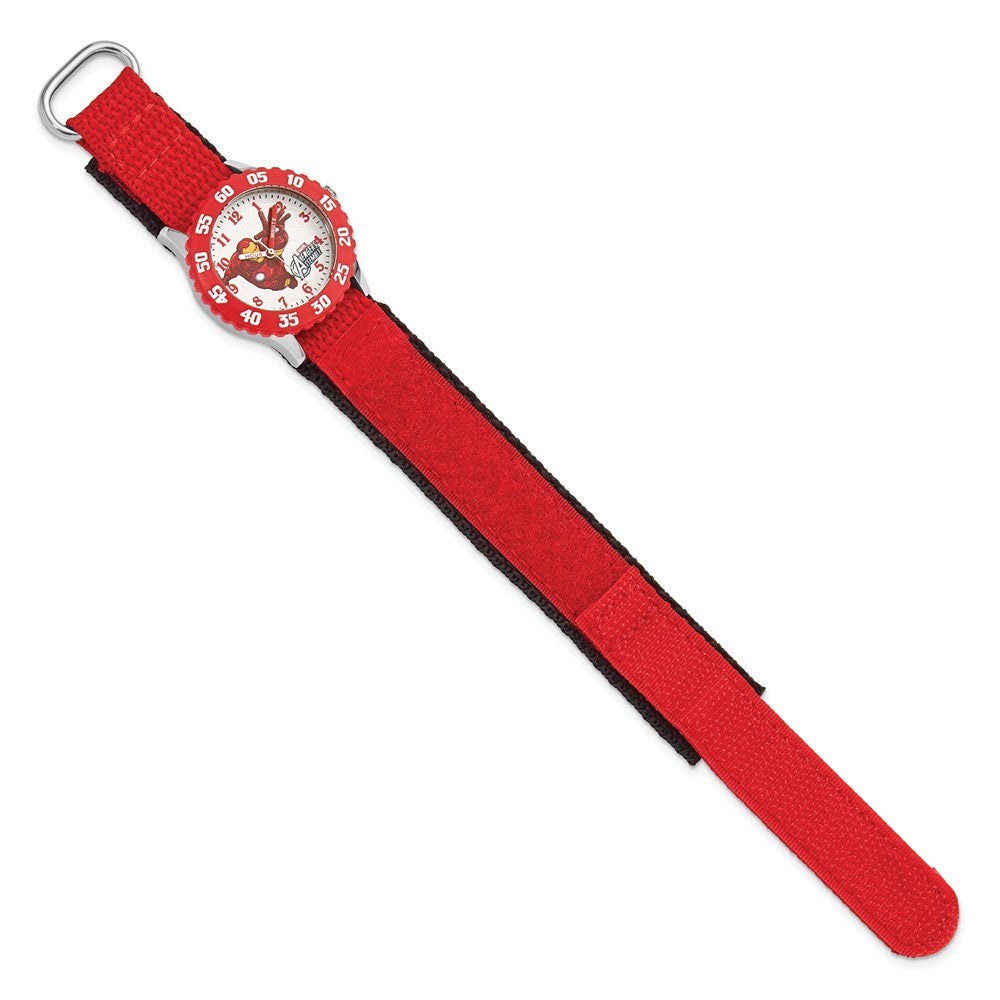 Alternate view of the Marvel Adult Size Avengers Iron Man Red Velcro Band Time Teacher Watch by The Black Bow Jewelry Co.