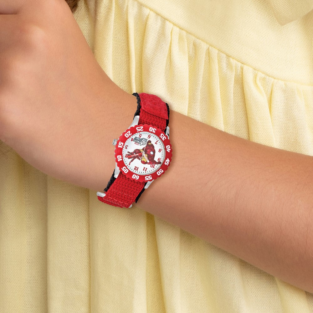 Alternate view of the Marvel Adult Size Avengers Iron Man Red Velcro Band Time Teacher Watch by The Black Bow Jewelry Co.