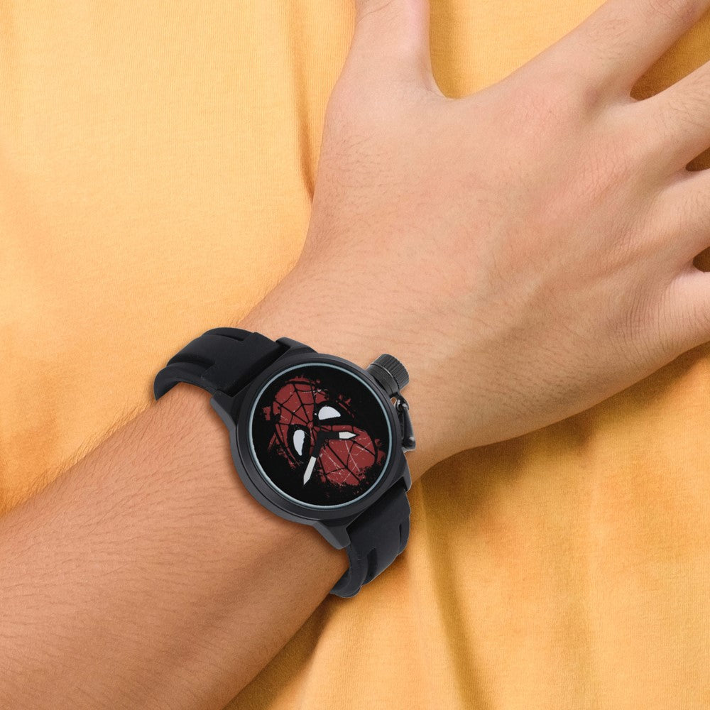 Alternate view of the Marvel Adult Size Spiderman Face Black-plated Left Hand Watch by The Black Bow Jewelry Co.