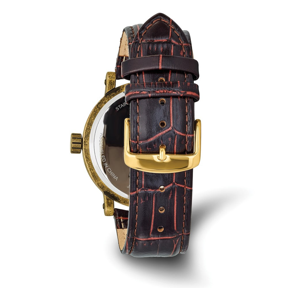 Alternate view of the Marvel Adult Size Spiderman Antique Gold-tone Black Strap Watch by The Black Bow Jewelry Co.