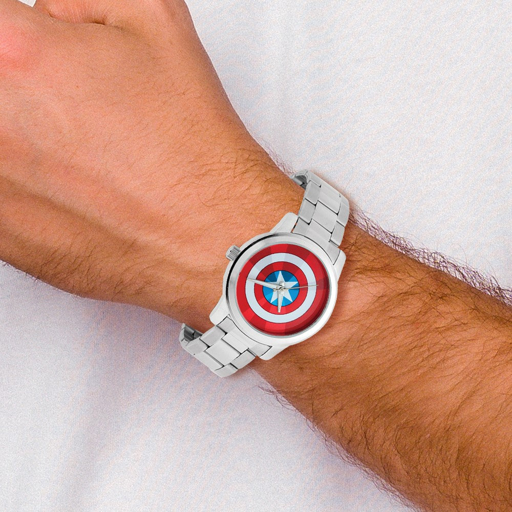 Alternate view of the Marvel Adult Size Captain America Stainless Steel Watch by The Black Bow Jewelry Co.