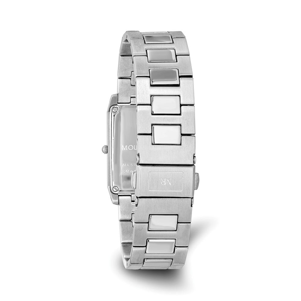 Alternate view of the Mountroyal Mens Stainless Steel Rectangular Slim Dress Watch by The Black Bow Jewelry Co.