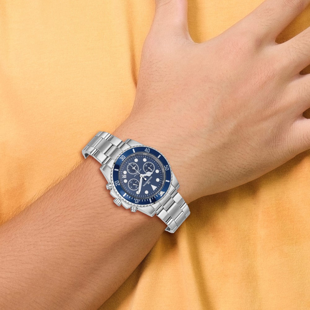 Alternate view of the Mountroyal Mens Stainless Steel Blue Dial Chronograph Divers Watch by The Black Bow Jewelry Co.