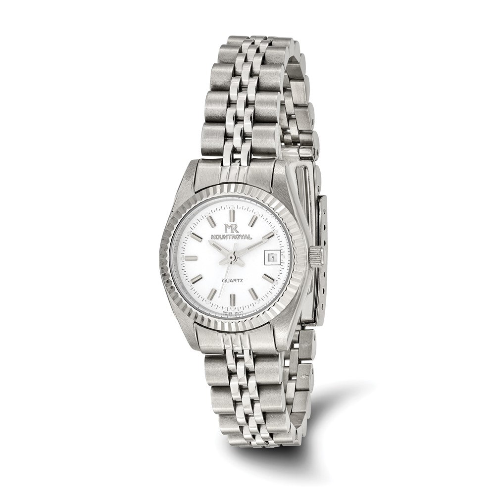 Mountroyal Ladies Stainless Steel White Dial Watch, Item W9789 by The Black Bow Jewelry Co.