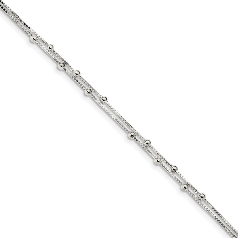 Sterling Silver Box Clasp - Sm Plain Two Strand