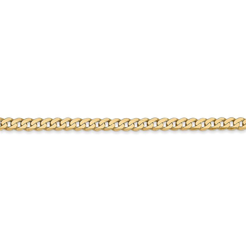 Alternate view of the 14k Yellow Gold 2.9mm Solid Beveled Curb Chain Anklet, 9 Inch by The Black Bow Jewelry Co.