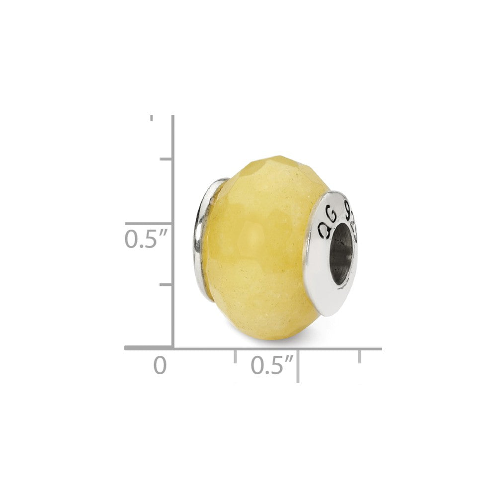 Alternate view of the Yellow Quartz Stone &amp; Sterling Silver Bead Charm, 10mm by The Black Bow Jewelry Co.