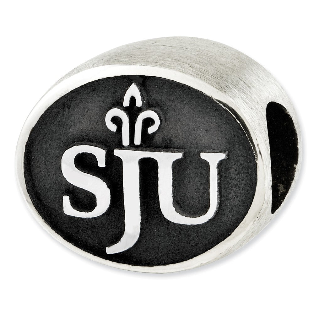 Sterling Silver &amp; Enamel Saint Joseph&#39;s University Collegiate Bead, Item B10753 by The Black Bow Jewelry Co.