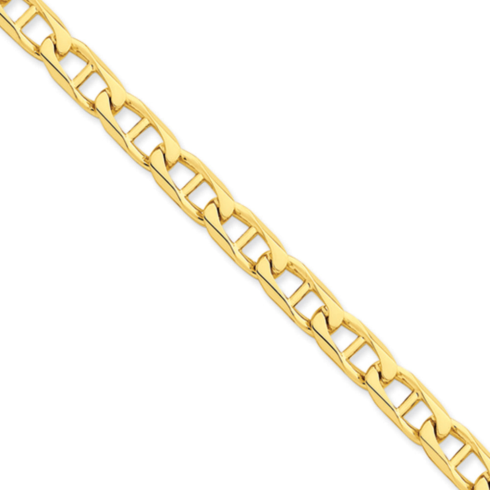 14k Yellow Gold, 7.0mm Anchor Link Chain Bracelet, 8 Inch, Item B11241 by The Black Bow Jewelry Co.