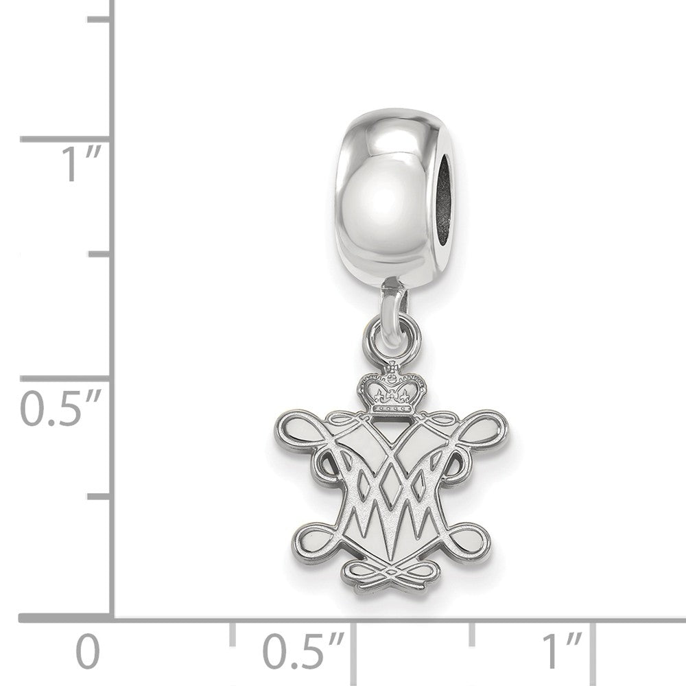 Alternate view of the Sterling Silver William and Mary Small Dangle Bead Charm by The Black Bow Jewelry Co.