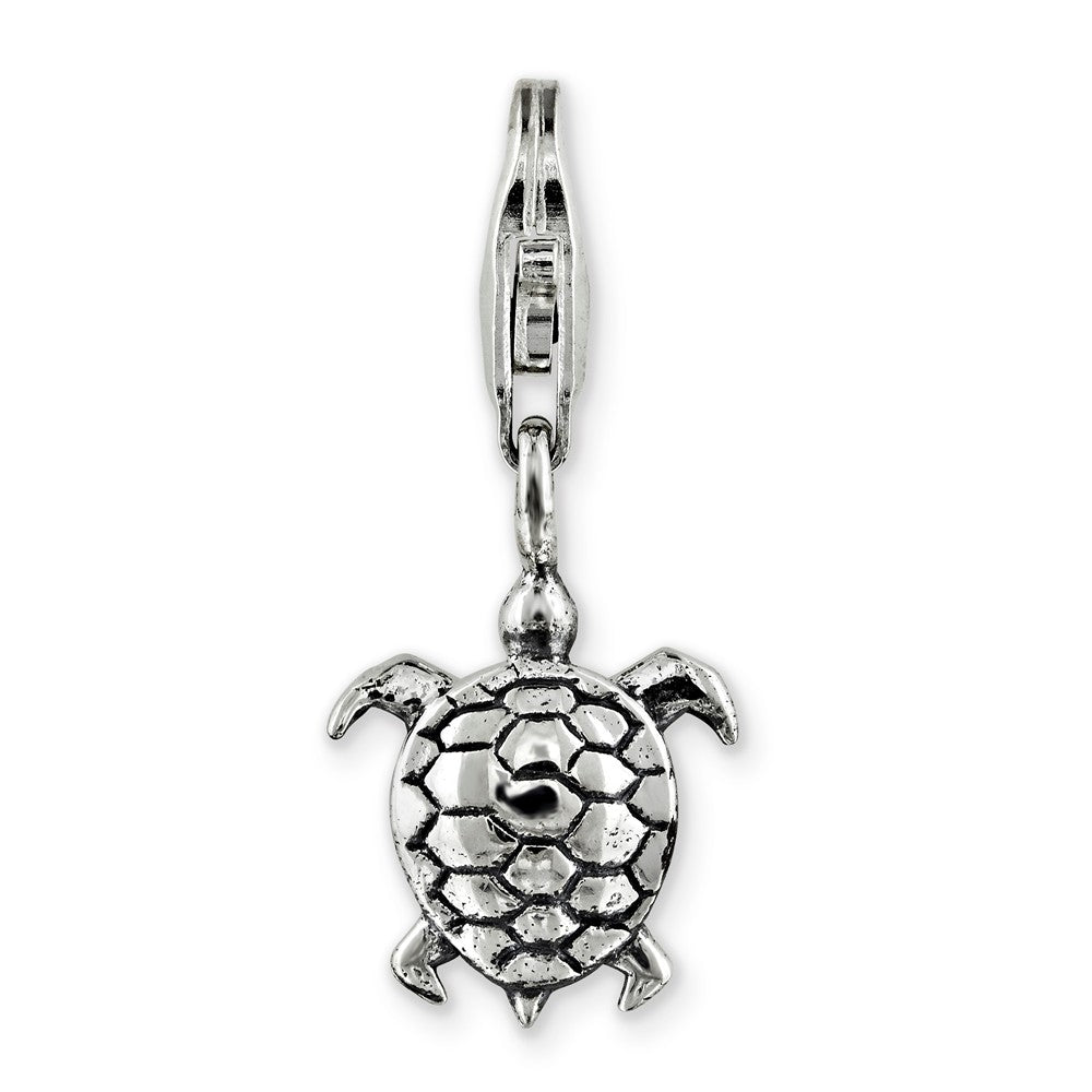 Alternate view of the Sterling Silver Turtle Clip-on Bead Charm by The Black Bow Jewelry Co.