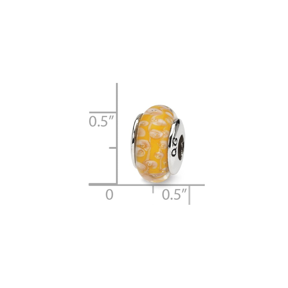 Alternate view of the Yellow Glass &amp; Sterling Silver Bead Charm by The Black Bow Jewelry Co.