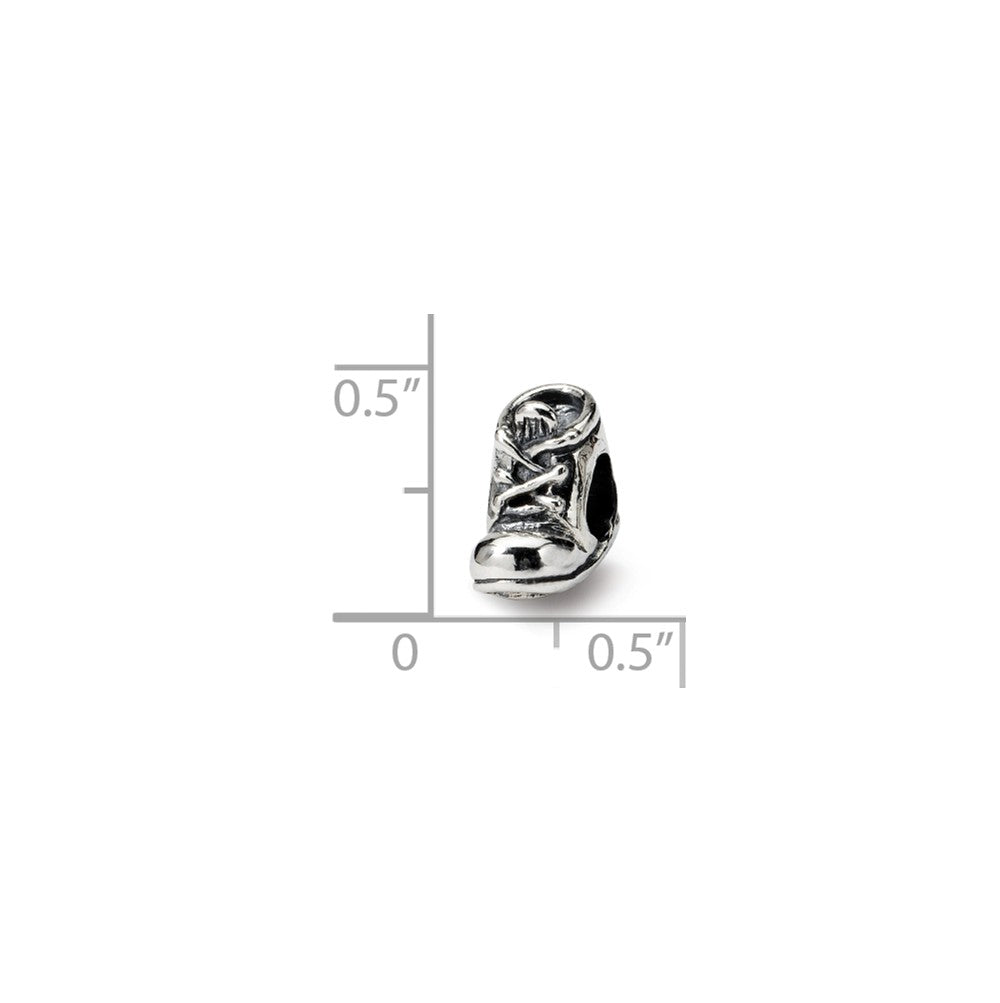 Alternate view of the Sterling Silver Baby Shoe Bead Charm by The Black Bow Jewelry Co.