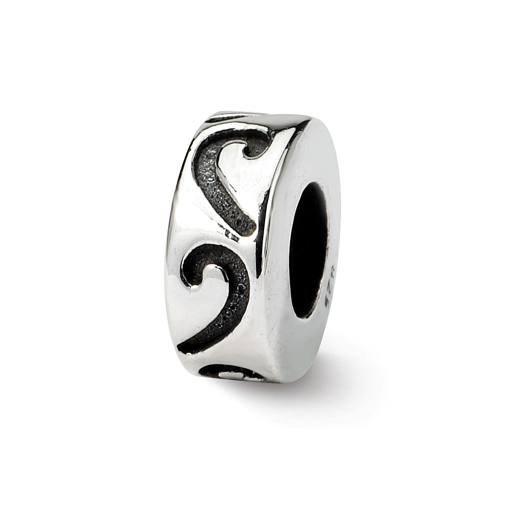 Sterling Silver Stopper and Spacer Bead Charm, Item B9649 by The Black Bow Jewelry Co.