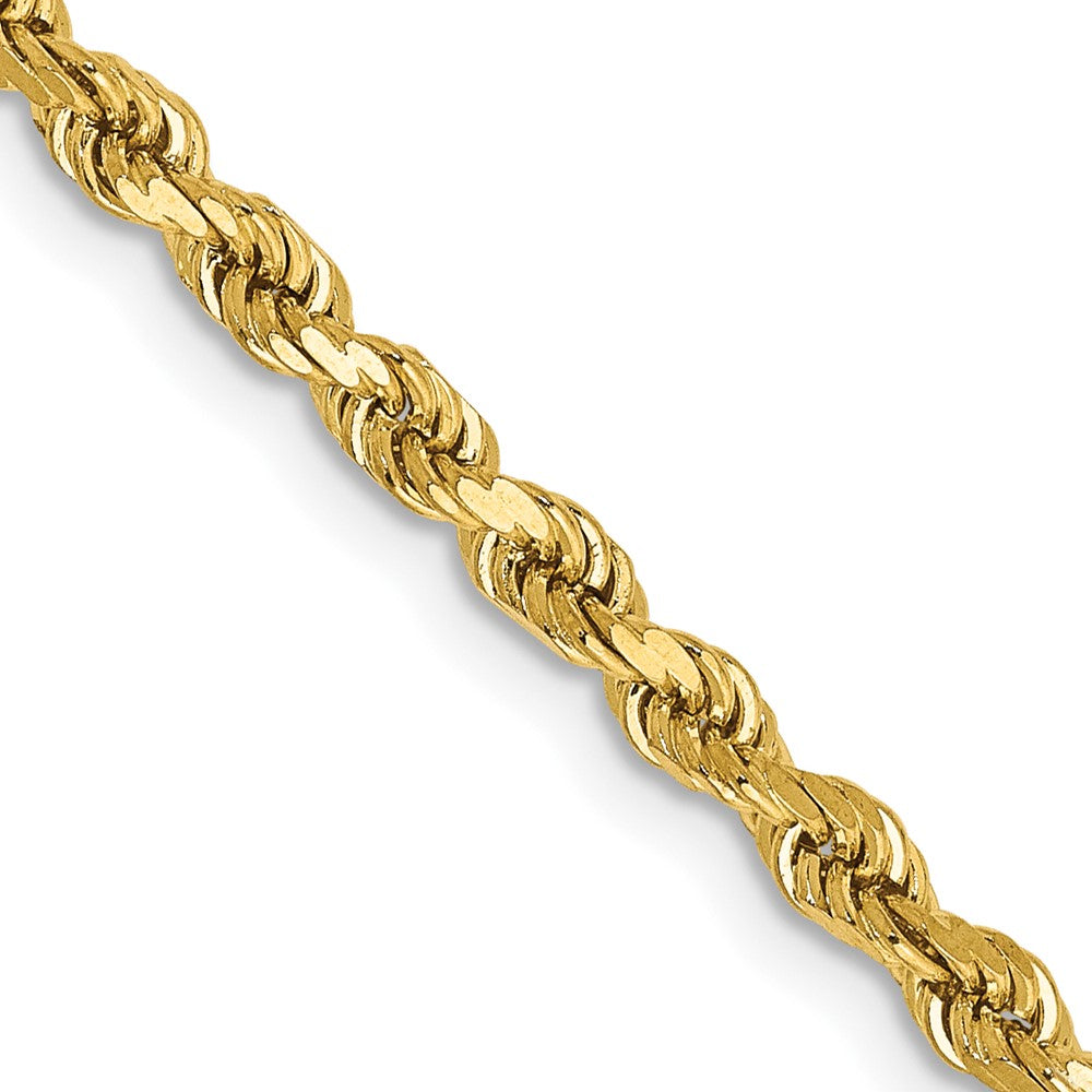 3mm 14K Yellow Gold Diamond Cut Hollow Rope Chain Necklace, Item C10505 by The Black Bow Jewelry Co.