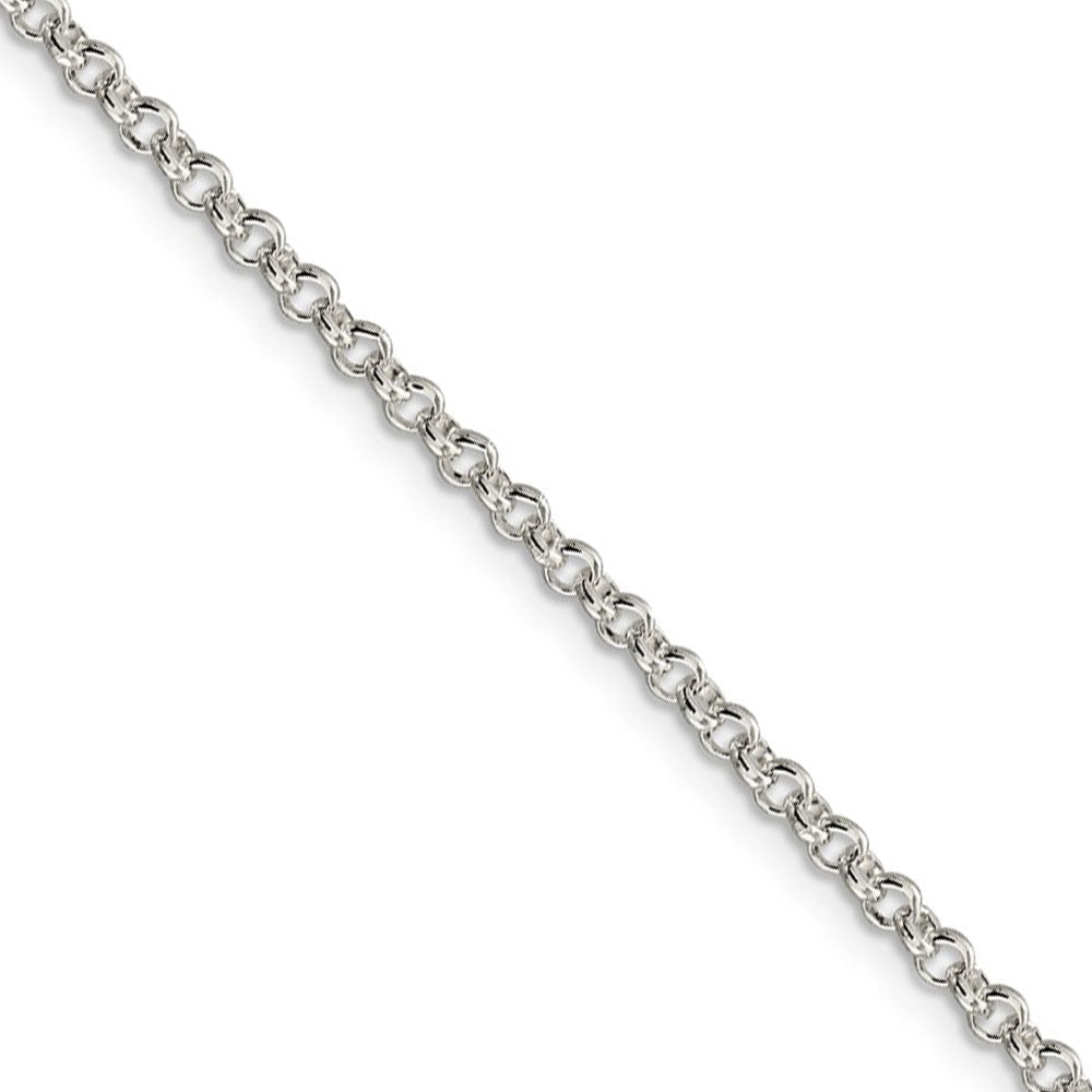 2.5mm Sterling Silver, Solid Rolo Chain Anklet or Bracelet, Item C8061-B by The Black Bow Jewelry Co.