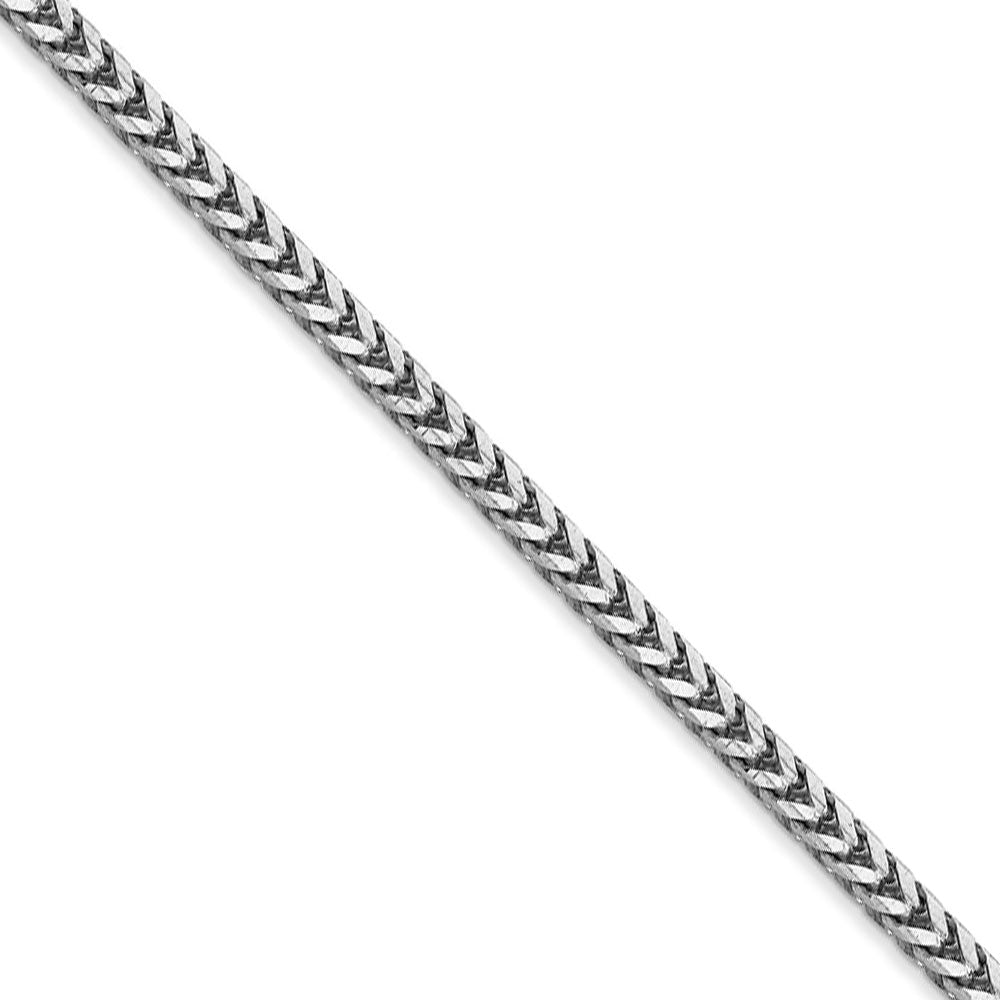 2.5mm, 14k White Gold, Solid Franco Chain Necklace