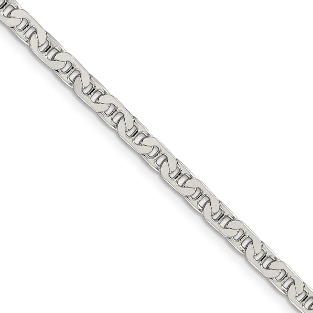 3.75mm, Sterling Silver, Flat Anchor Chain Necklace
