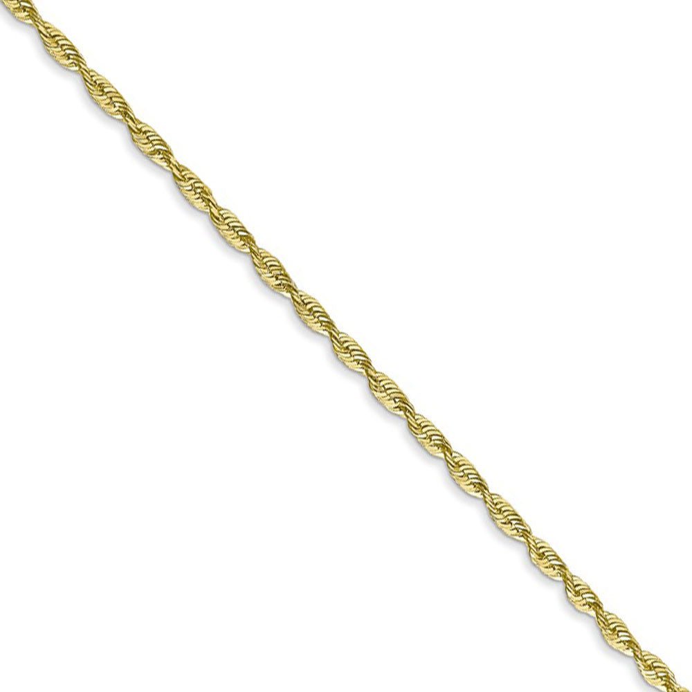 1.8mm, 10K Yellow Gold Lightweight D/C Rope Chain Necklace, 24 inch by The Black Bow Jewelry Co.