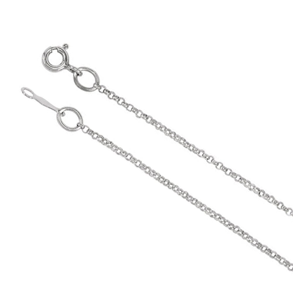 Black Bow Jewelry Company Chains 16 Inch 1.5mm, 14k White Gold Solid Rolo Chain Necklace