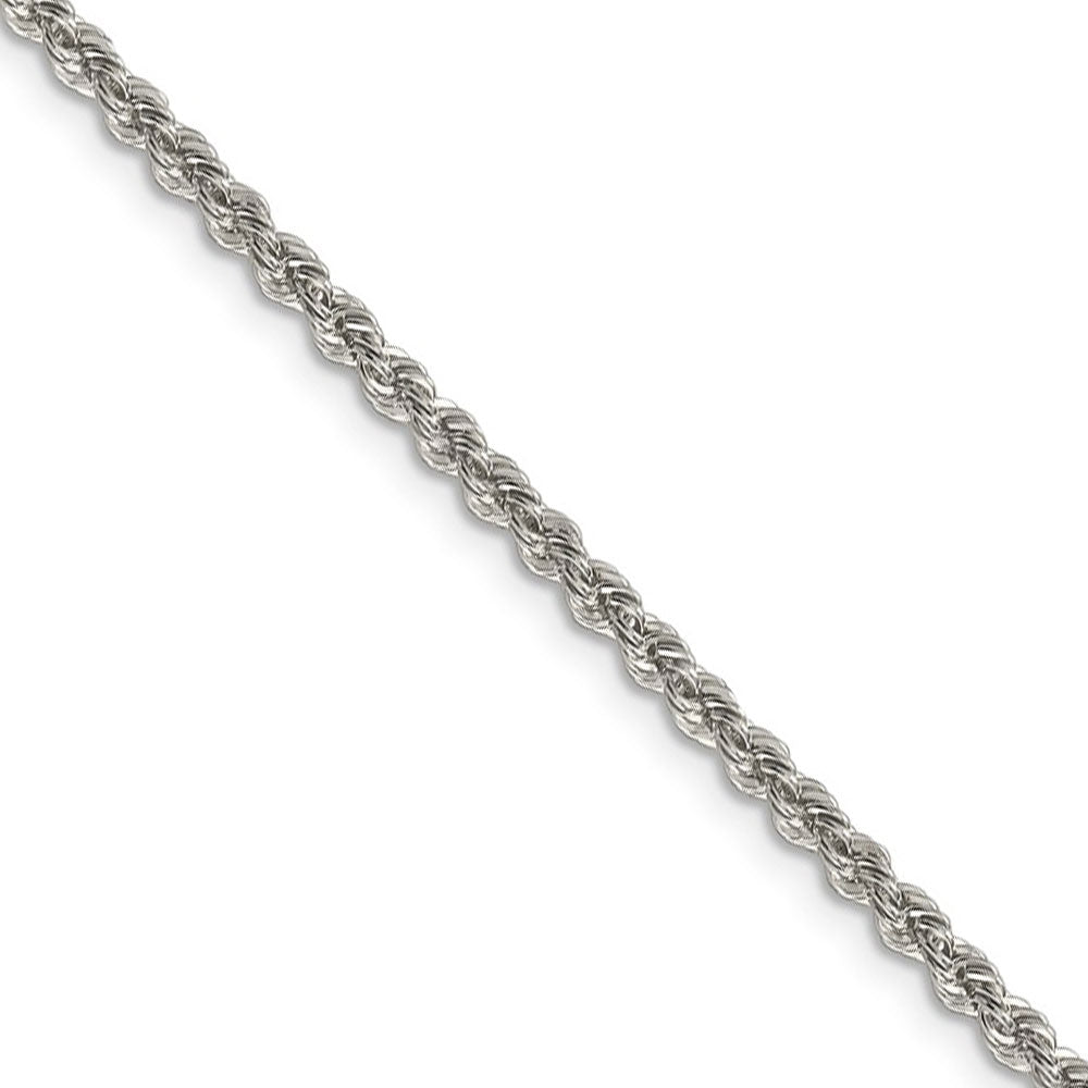 2.5mm Sterling Silver Solid Rope Chain Necklace