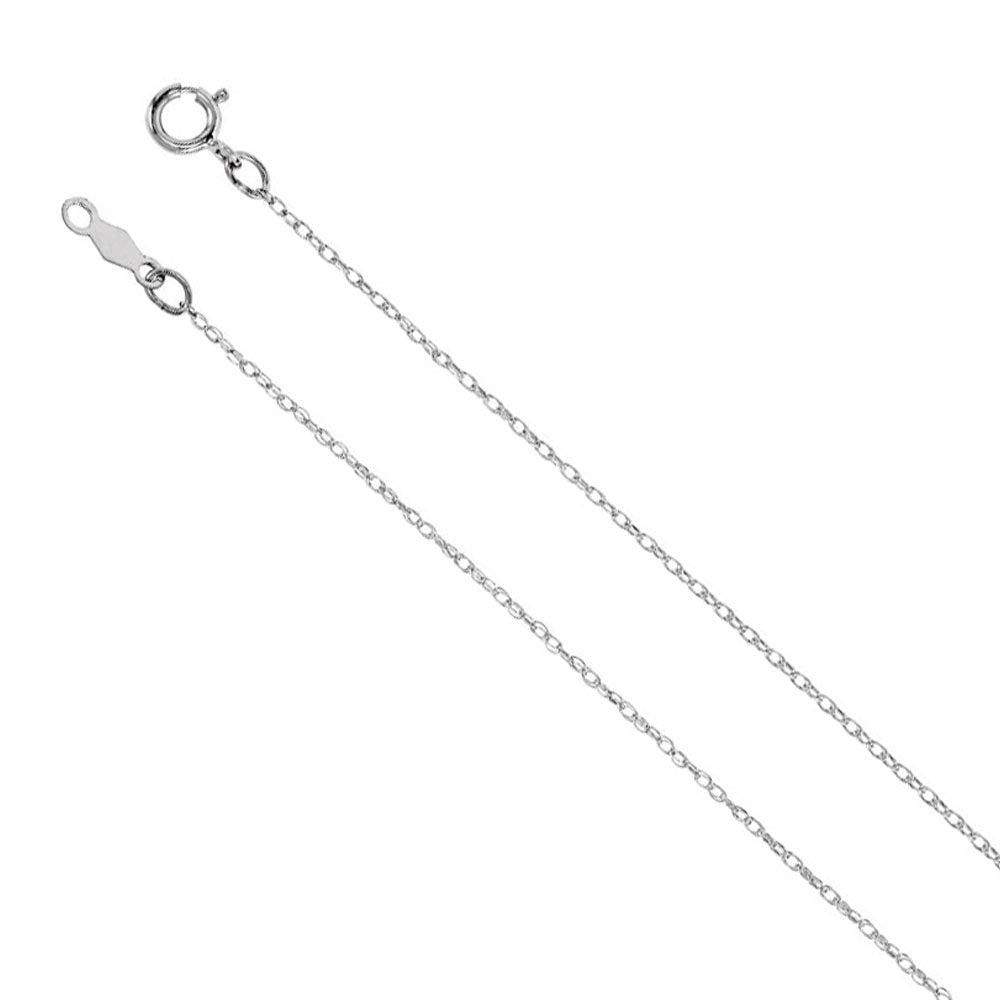 Youth 0.75mm 14k White Gold Loose Rope Chain Necklace, 14 or 16 Inch