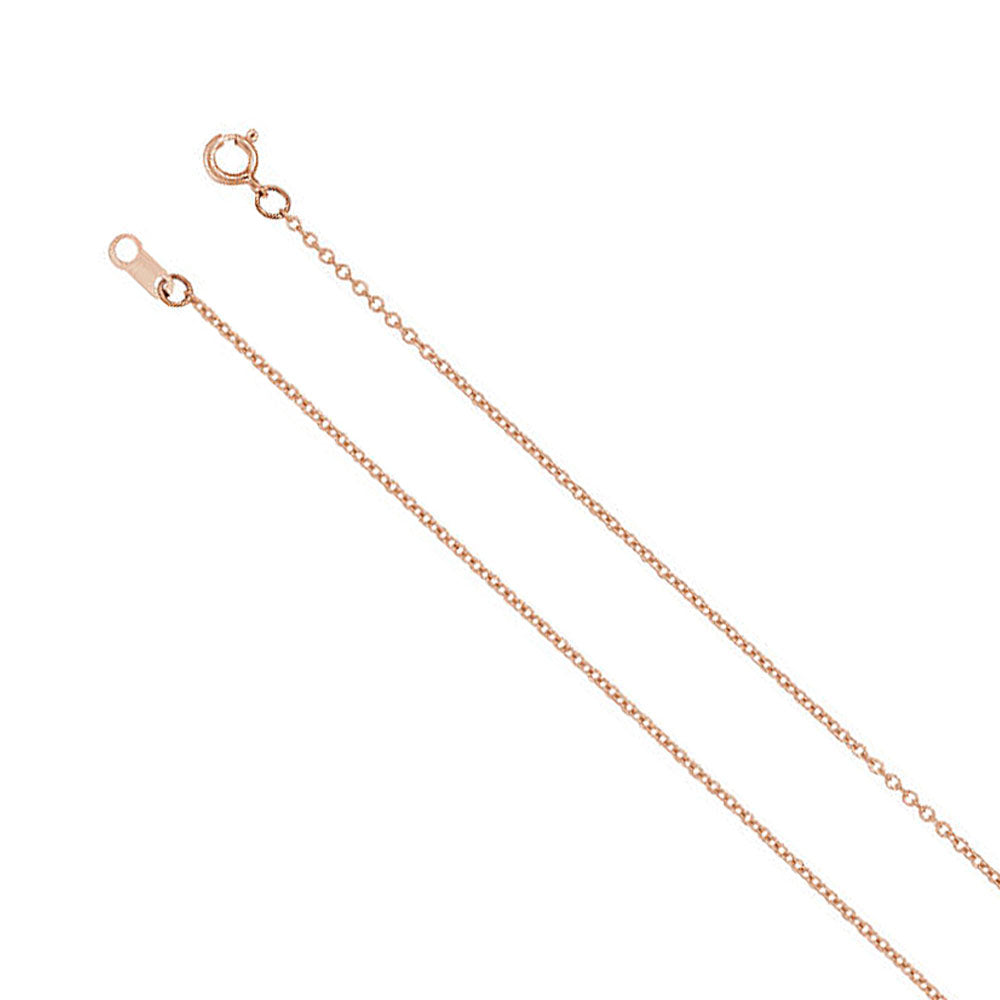 Youth 1mm 14k White, Yellow or Rose Gold Cable Chain Necklace, 15 Inch, Item C9967 by The Black Bow Jewelry Co.