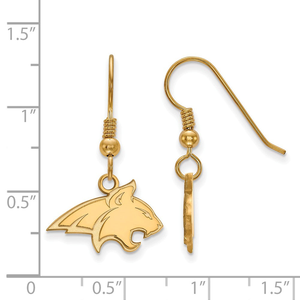 Alternate view of the 14k Gold Plated Silver Montana State Univ. Dangle Earrings by The Black Bow Jewelry Co.