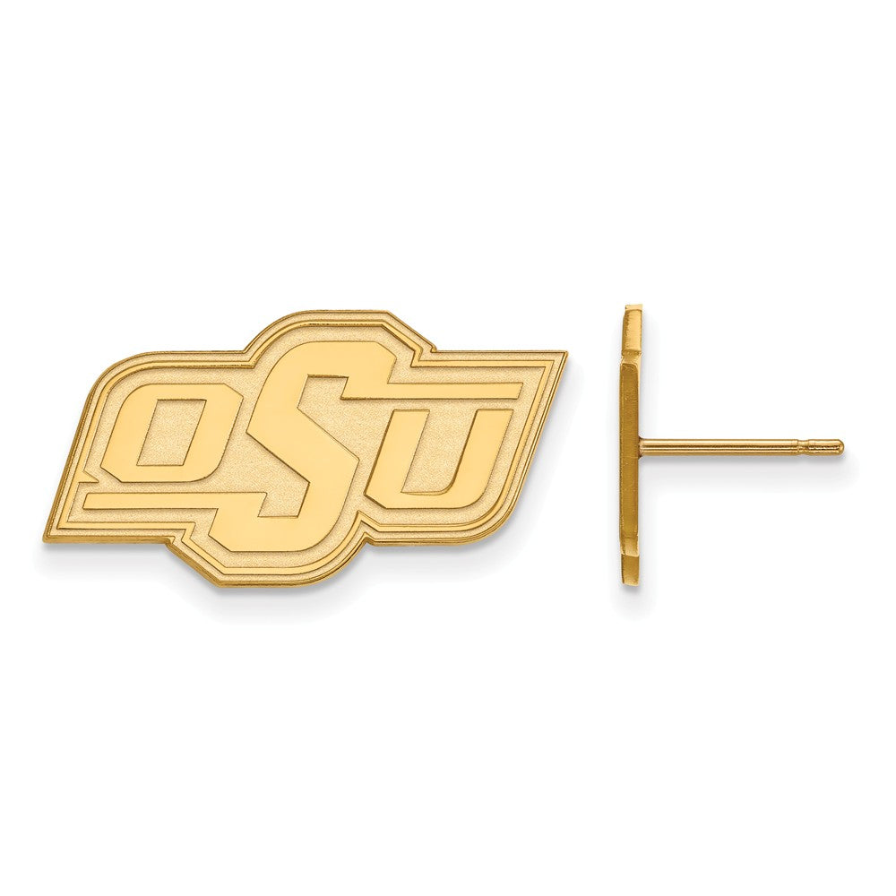 14k Gold Plated Silver Oklahoma State University Post Earrings, Item E15006 by The Black Bow Jewelry Co.