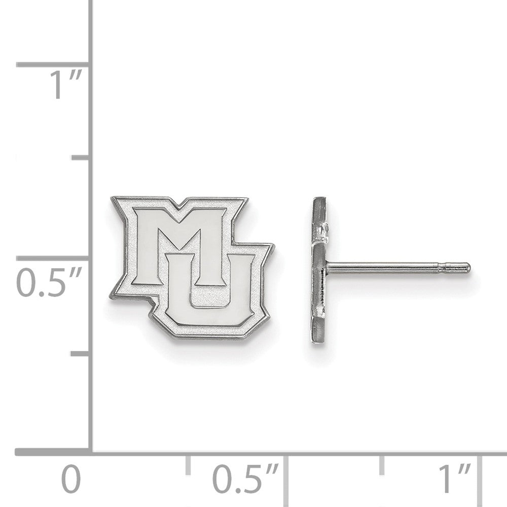 Alternate view of the Sterling Silver Marquette University XS (Tiny) Post Earrings by The Black Bow Jewelry Co.