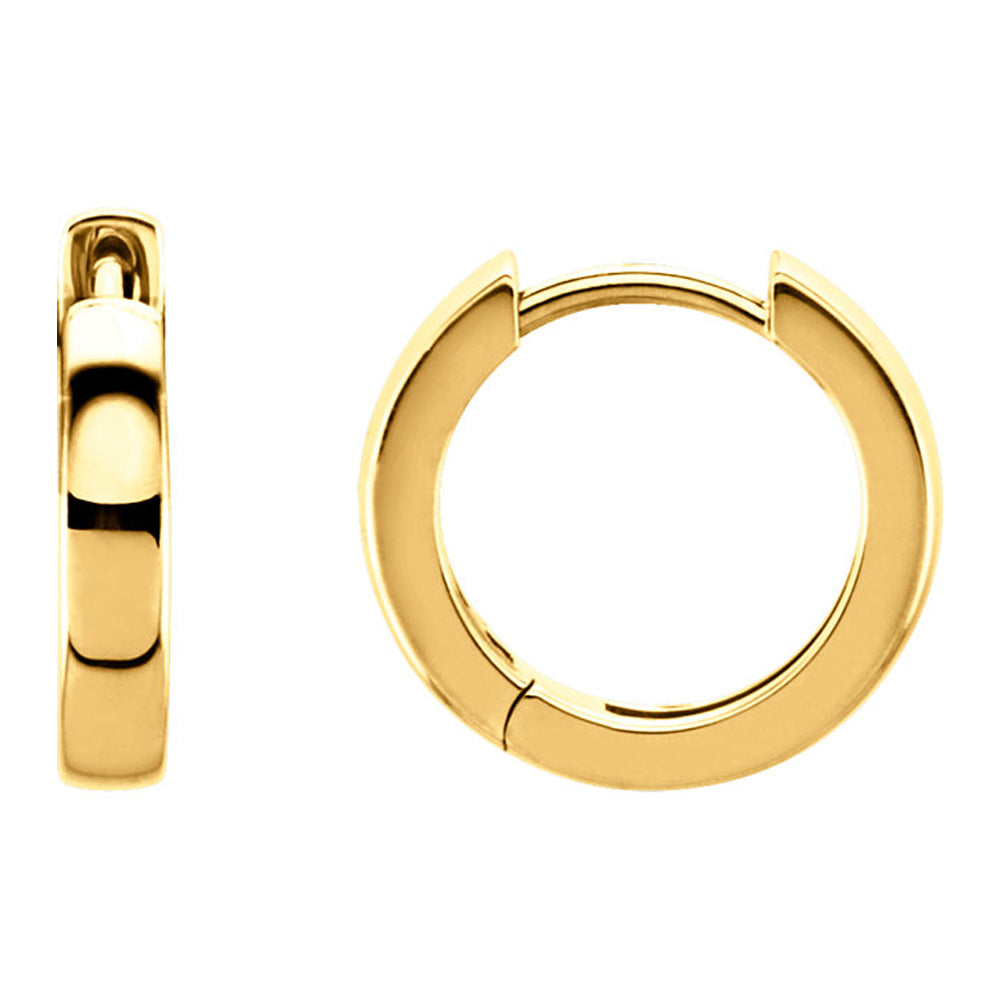 3 x 17.5mm (1/8 x 5/8 Inch) 14k Yellow Gold Hinged Round Hoop Earrings, Item E16740 by The Black Bow Jewelry Co.