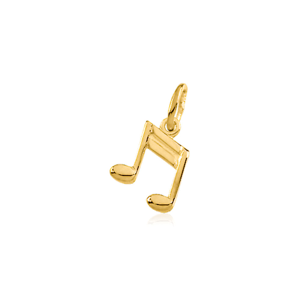 Musical Note Charm in 14k Yellow Gold, Item H8002-14KY by The Black Bow Jewelry Co.