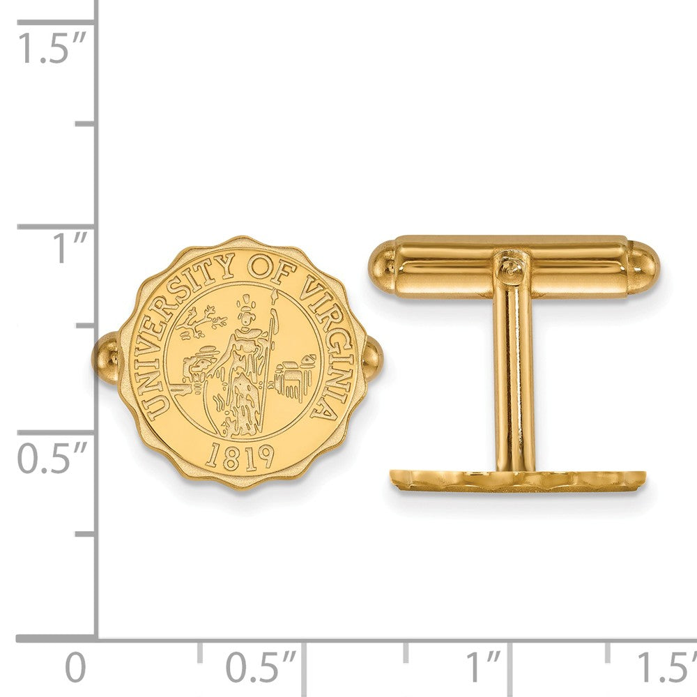 Alternate view of the 14k Gold Plated Silver University of Virginia Crest Cuff Links by The Black Bow Jewelry Co.