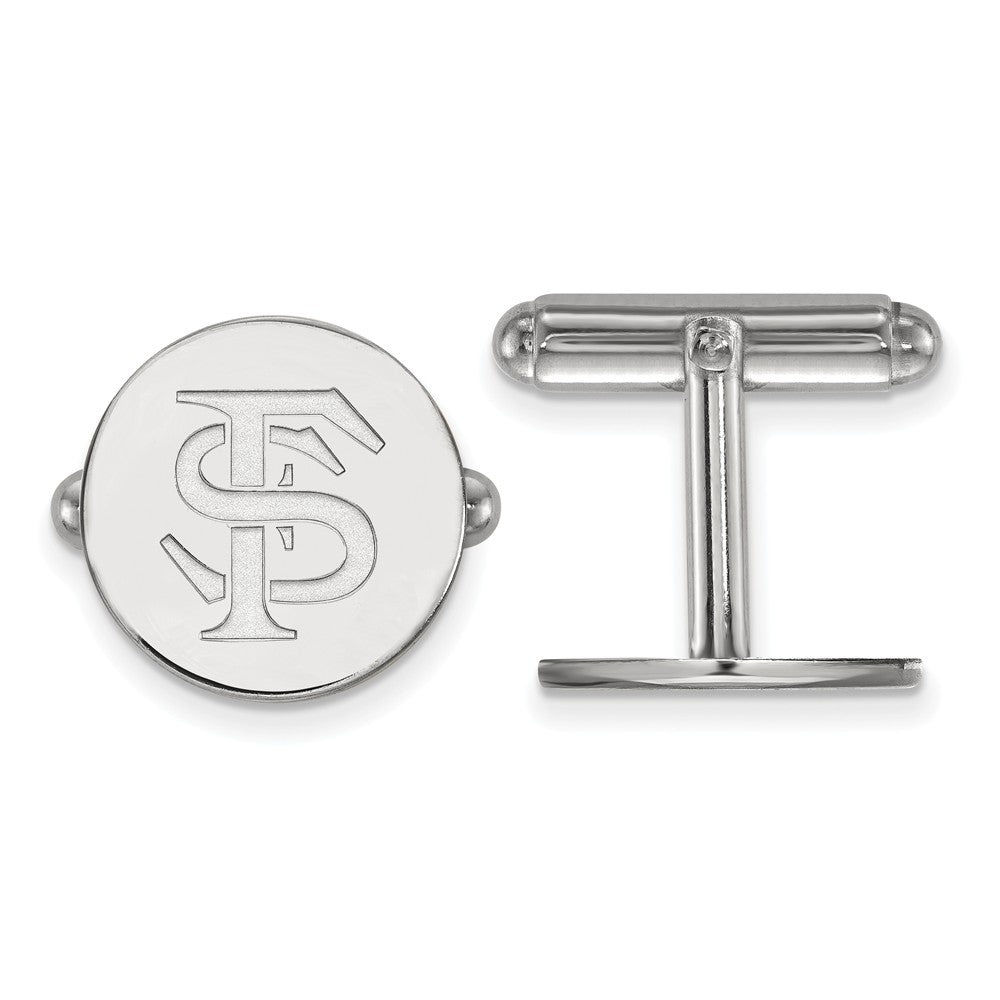 Sterling Silver Florida State University &#39;FS&#39; Cuff Links, Item M9239 by The Black Bow Jewelry Co.