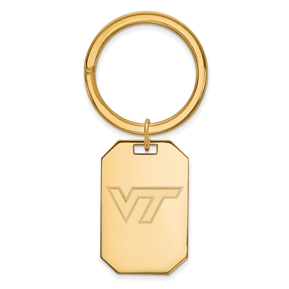 14k Gold Plated Silver Virginia Tech Key Chain, Item M9403 by The Black Bow Jewelry Co.