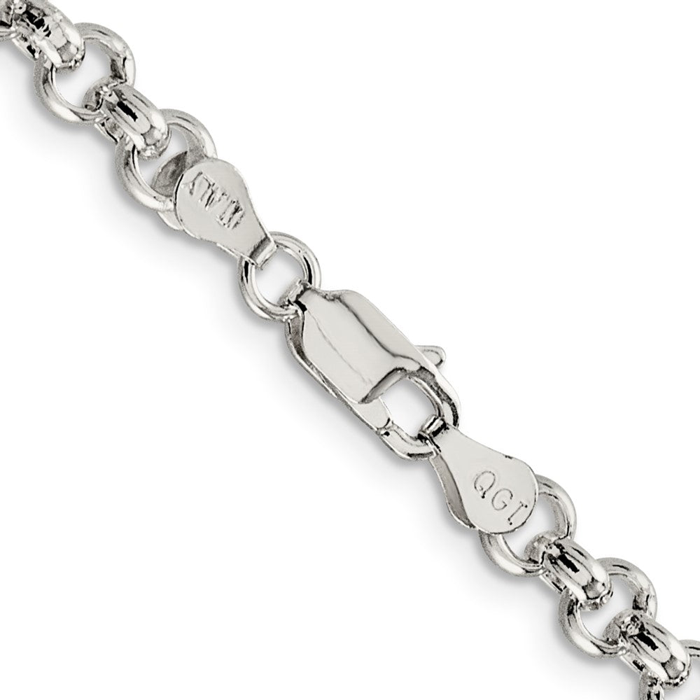 Alternate view of the Men&#39;s 5mm, Sterling Silver Solid Rolo Chain Necklace by The Black Bow Jewelry Co.