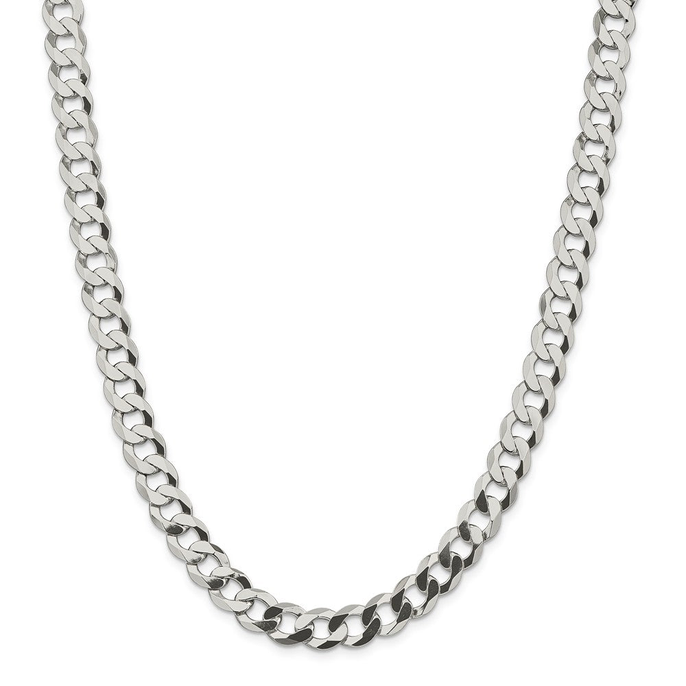 Alternate view of the Men&#39;s 9.75mm Sterling Silver Solid Flat Curb Chain Necklace by The Black Bow Jewelry Co.