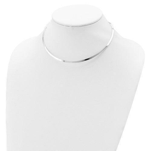 Alternate view of the 3mm Sterling Silver Polished Slip On Neck Collar, 14 Inch by The Black Bow Jewelry Co.