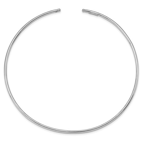 Alternate view of the 3mm Sterling Silver Torque Collar Necklace, 14 Inch by The Black Bow Jewelry Co.