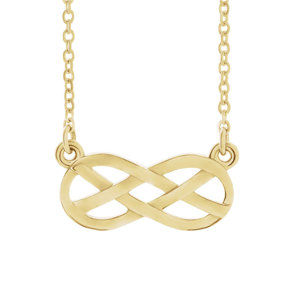 Infinity Style Knot Necklace in 14k Yellow Gold, 18 Inch, Item N10962 by The Black Bow Jewelry Co.