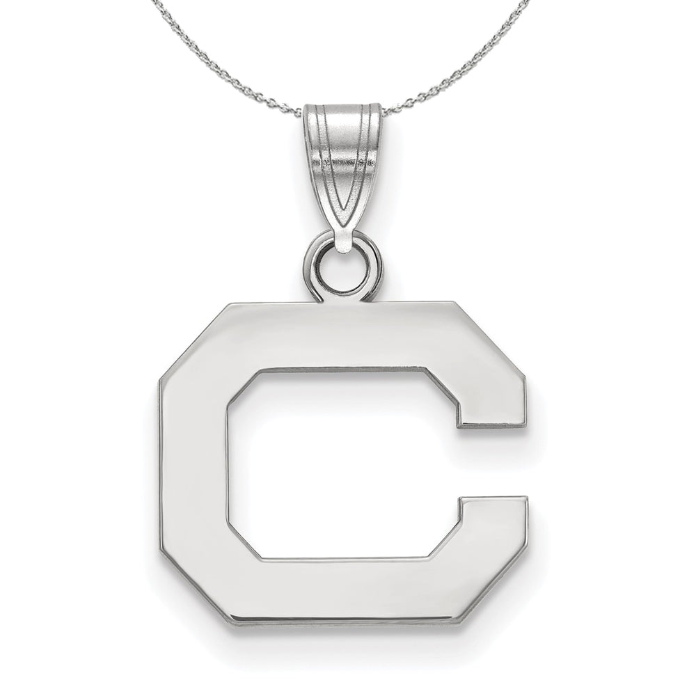 Sterling Silver California Berkeley Small Initial C Necklace, Item N17561 by The Black Bow Jewelry Co.
