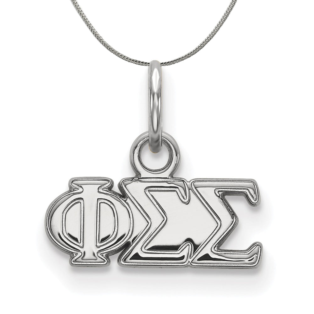 Sterling Silver Phi Sigma Sigma XS (Tiny) Greek Necklace, Item N17932 by The Black Bow Jewelry Co.