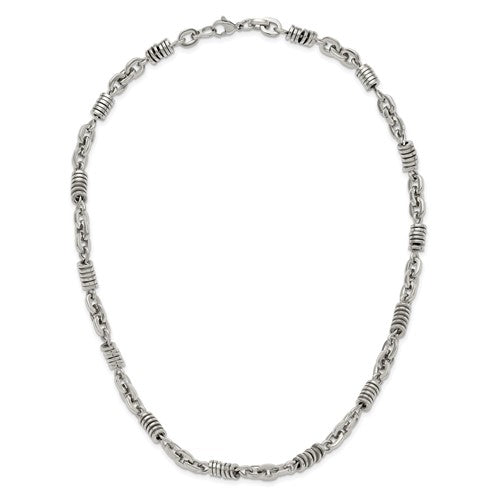 Alternate view of the Men&#39;s Stainless Steel 6mm Disk Link Chain Necklace, 20 Inch by The Black Bow Jewelry Co.