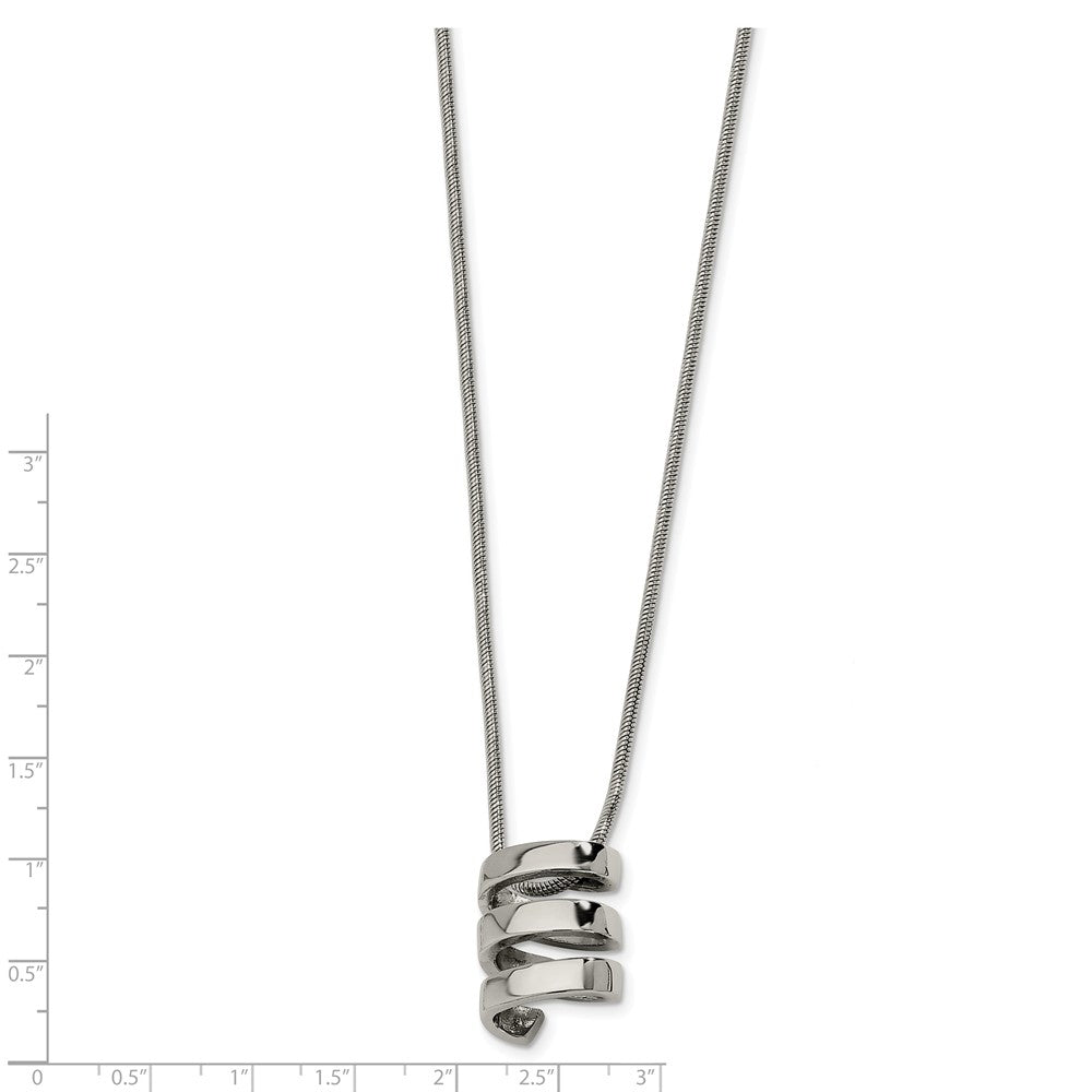 Alternate view of the Women&#39;s Stainless Steel Spiral Necklace by The Black Bow Jewelry Co.
