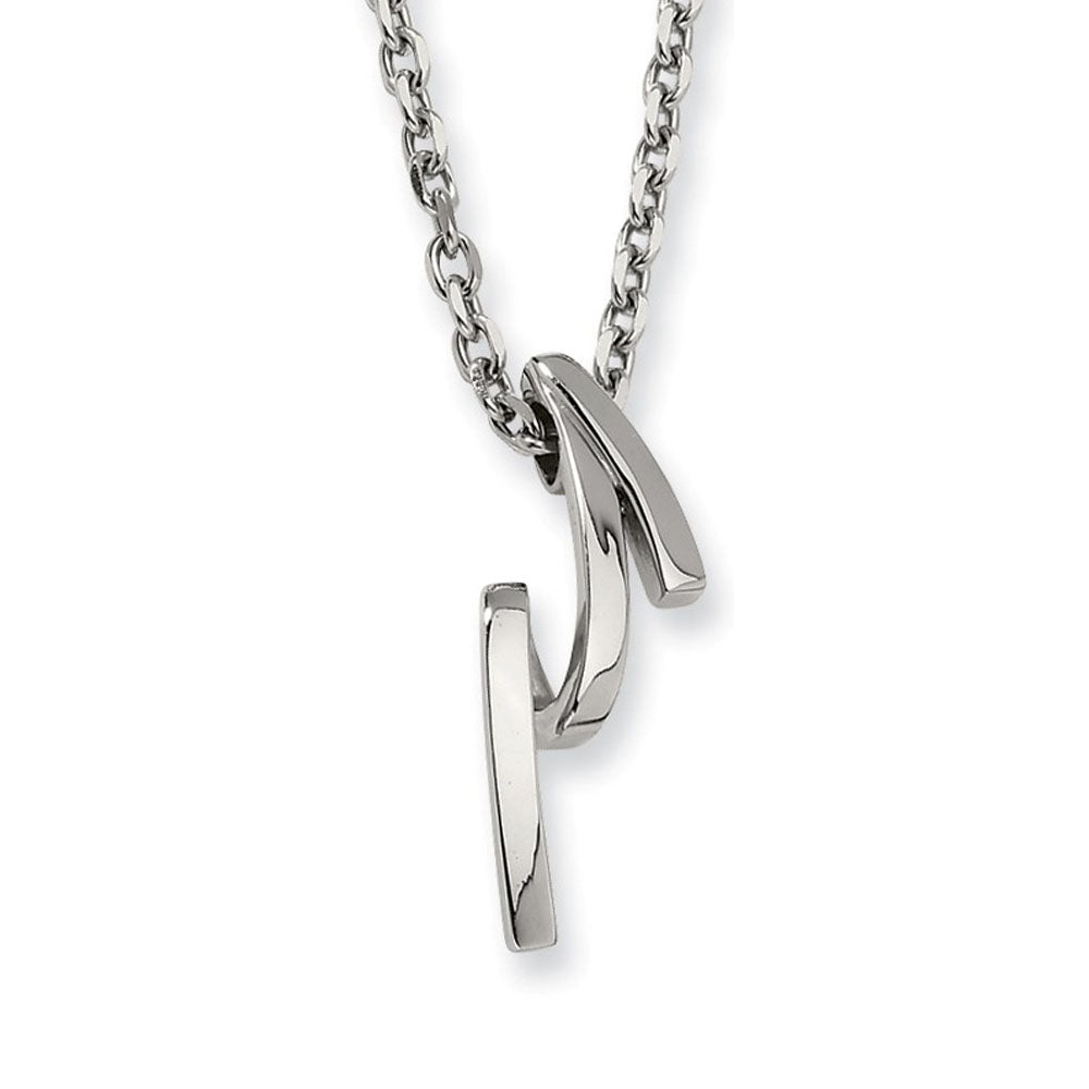 Women&#39;s Stainless Steel Modern Twist Necklace, Item N8422 by The Black Bow Jewelry Co.
