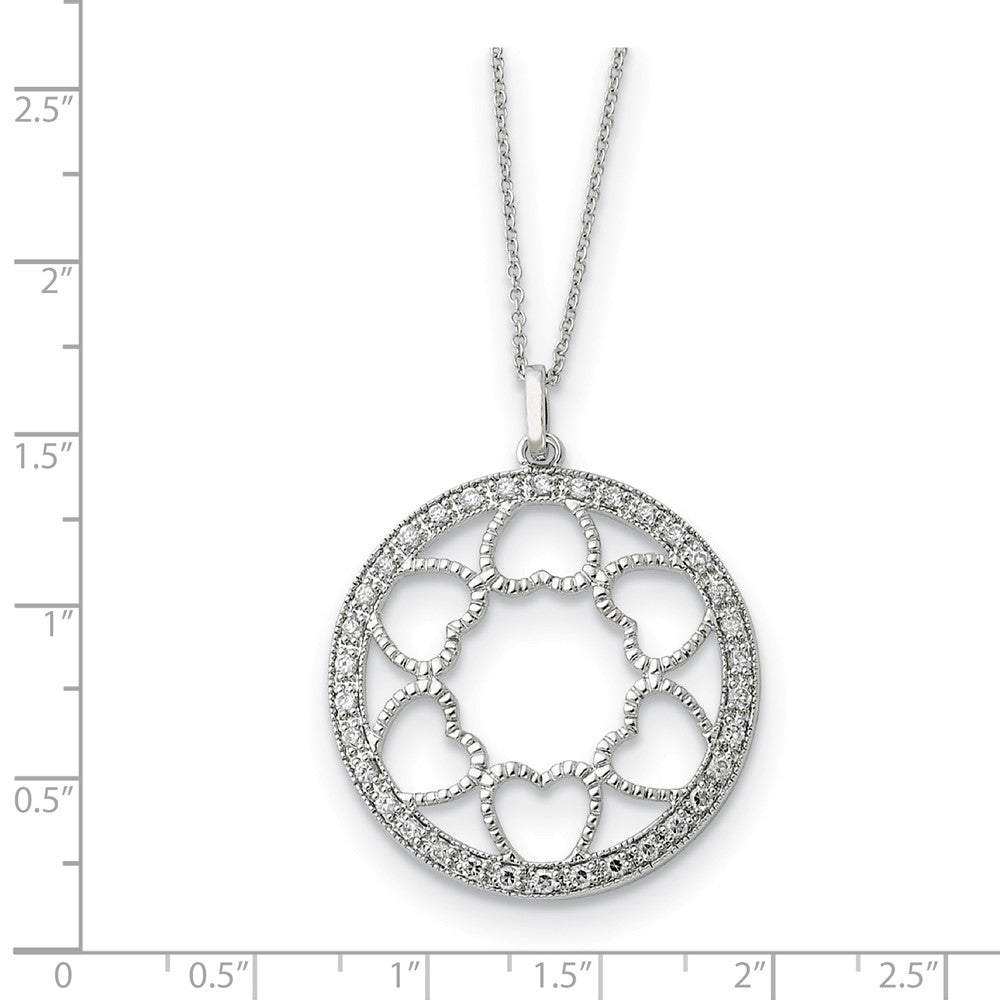 Alternate view of the Rhodium Plated Sterling Silver &amp; CZ Full of Blessings Necklace, 18 In. by The Black Bow Jewelry Co.
