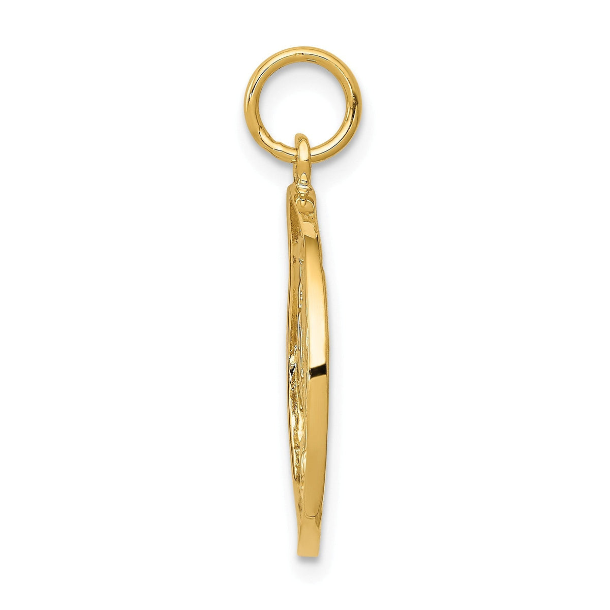 Alternate view of the 14k Yellow Gold New York Circle Charm, 18mm by The Black Bow Jewelry Co.