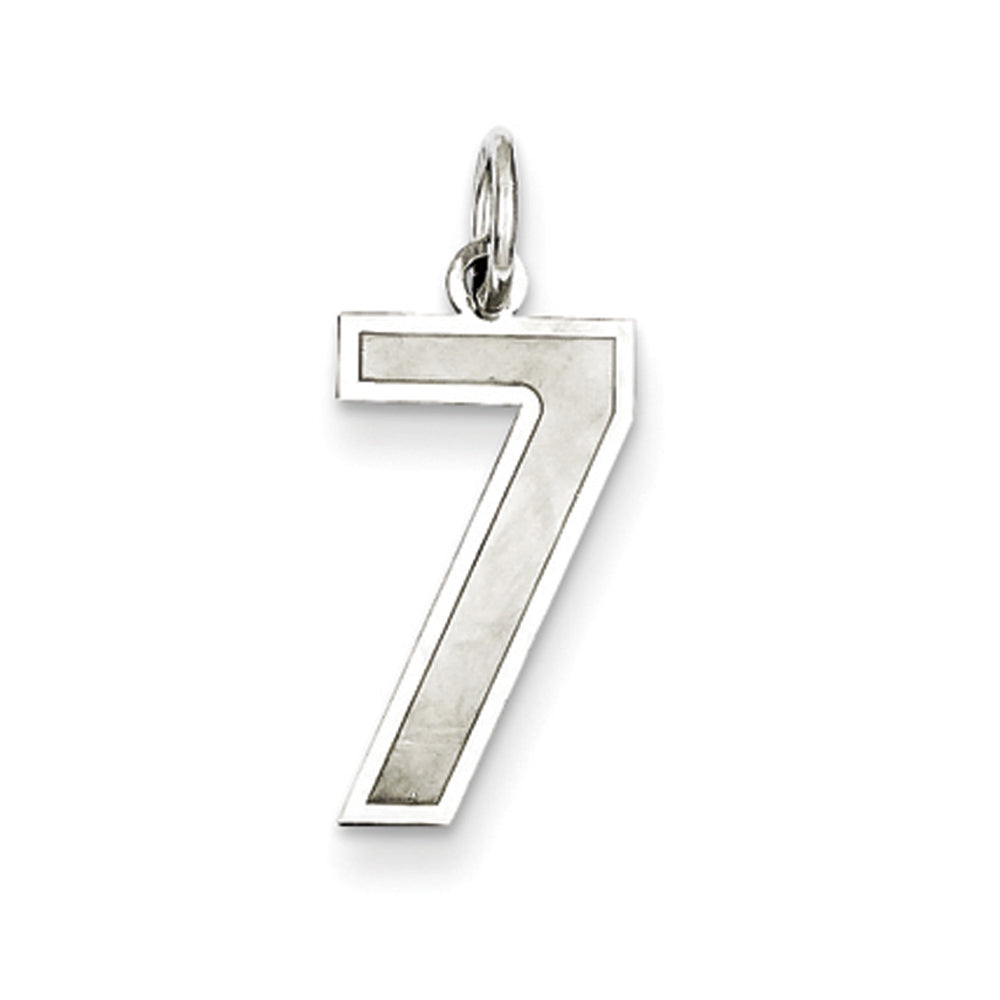 Sterling Silver, Jersey Collection, Medium Number 7 Pendant, Item P10413-7 by The Black Bow Jewelry Co.
